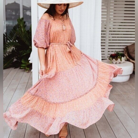 SPELL Rae Floral Prarie Gown Long Maxi Dress Oversized Large